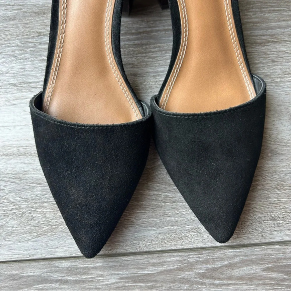 CROWN VINTAGE Valentinaa D'Orsay Black Leather Strappy Pumps - Picture 3 of 15